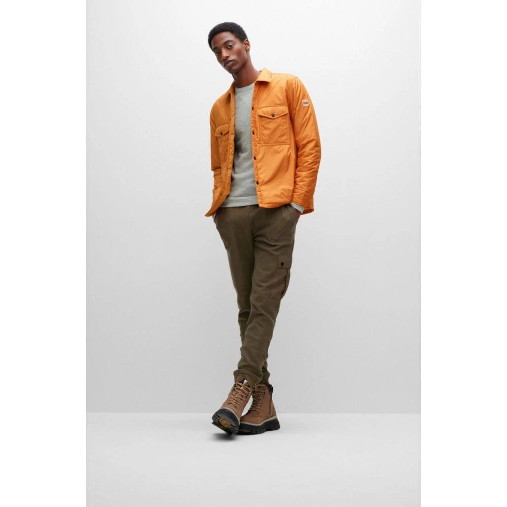 商品Hugo Boss|Water-repellent oversize-fit overshirt with rubberized logo,价格¥1382,第3张图片详细描述