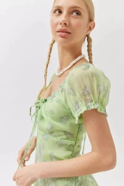 UO Becca Printed Puff Sleeve Mini Dress 商品
