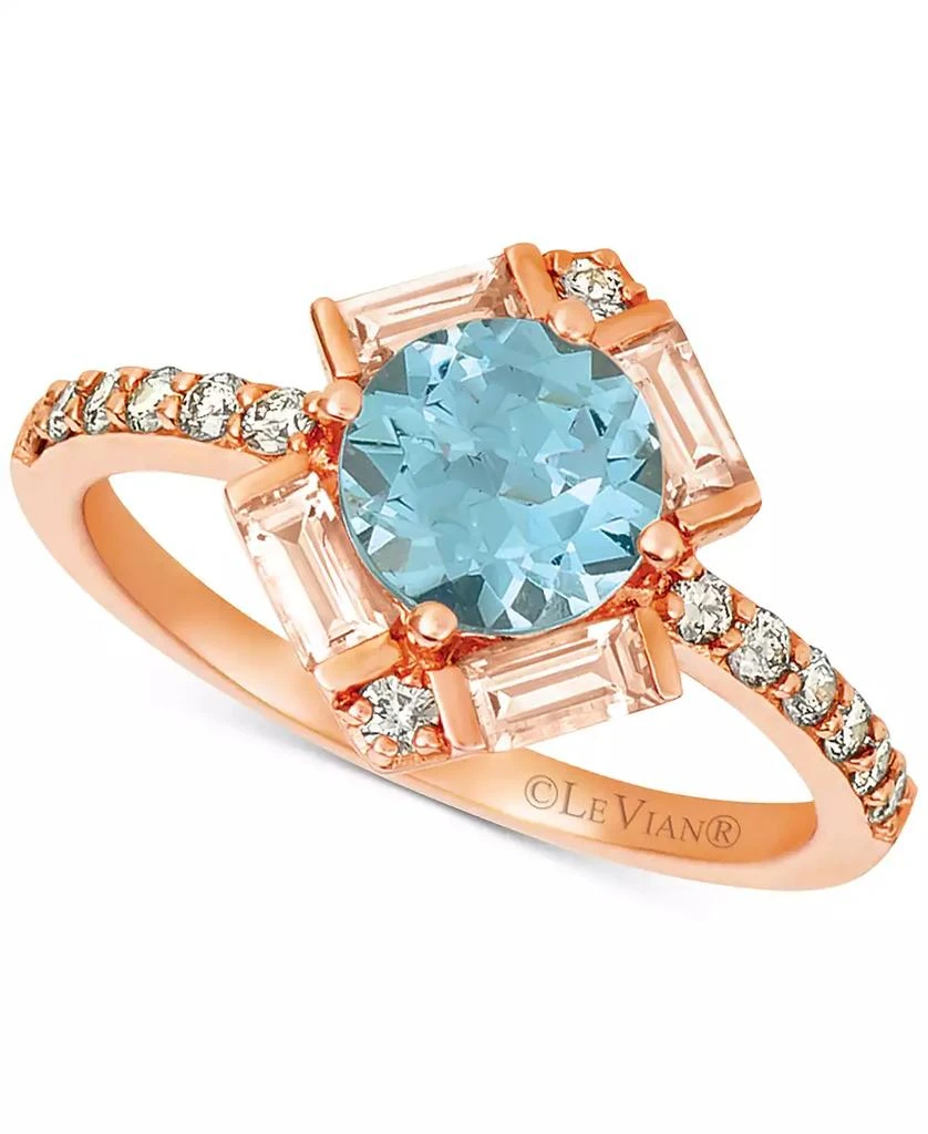 商品Le Vian|Baguette Frenzy® Multi-Gemstone (1-1/3 ct. t.w.), and Nude Diamond (1/4 ct. t.w.) Ring in 14k Strawberry Gold,价格¥8464,第1张图片