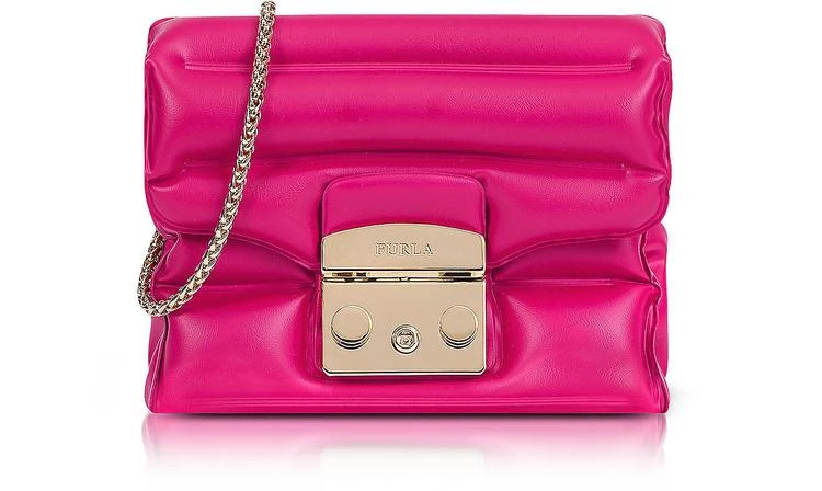 商品Furla|粉红橡胶Metropolis Oxygen 迷你斜挎包,价格¥943,第1张图片