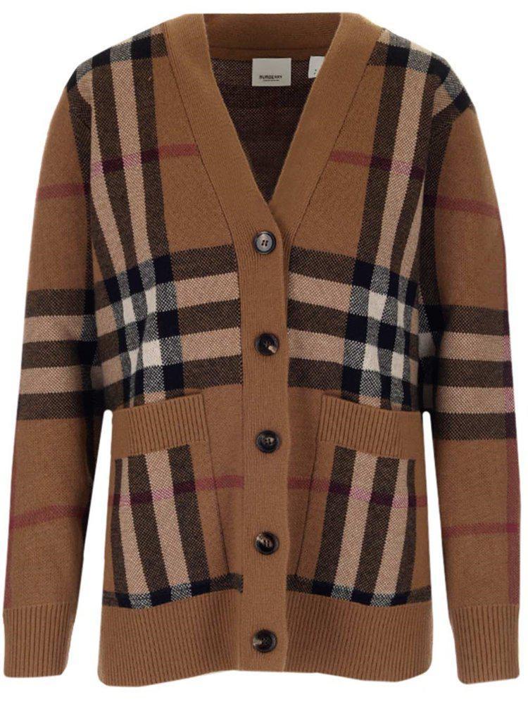 商品Burberry|Burberry Checked Knit Cardigan,价格¥5548-¥5947,第1张图片