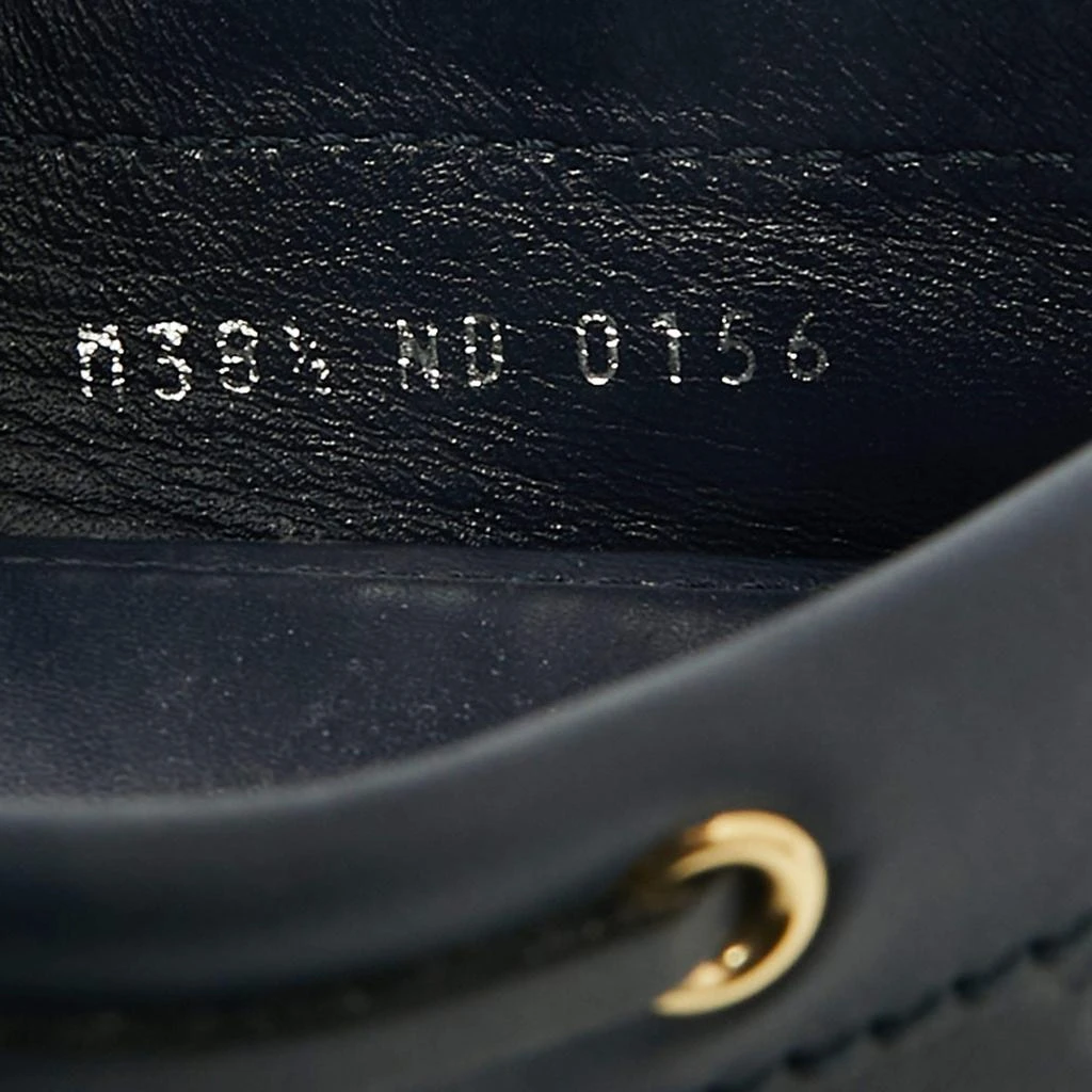 Louis Vuitton Navy Blue Monogram Empreinte Leather Gloria Loafers Size 38.5 商品
