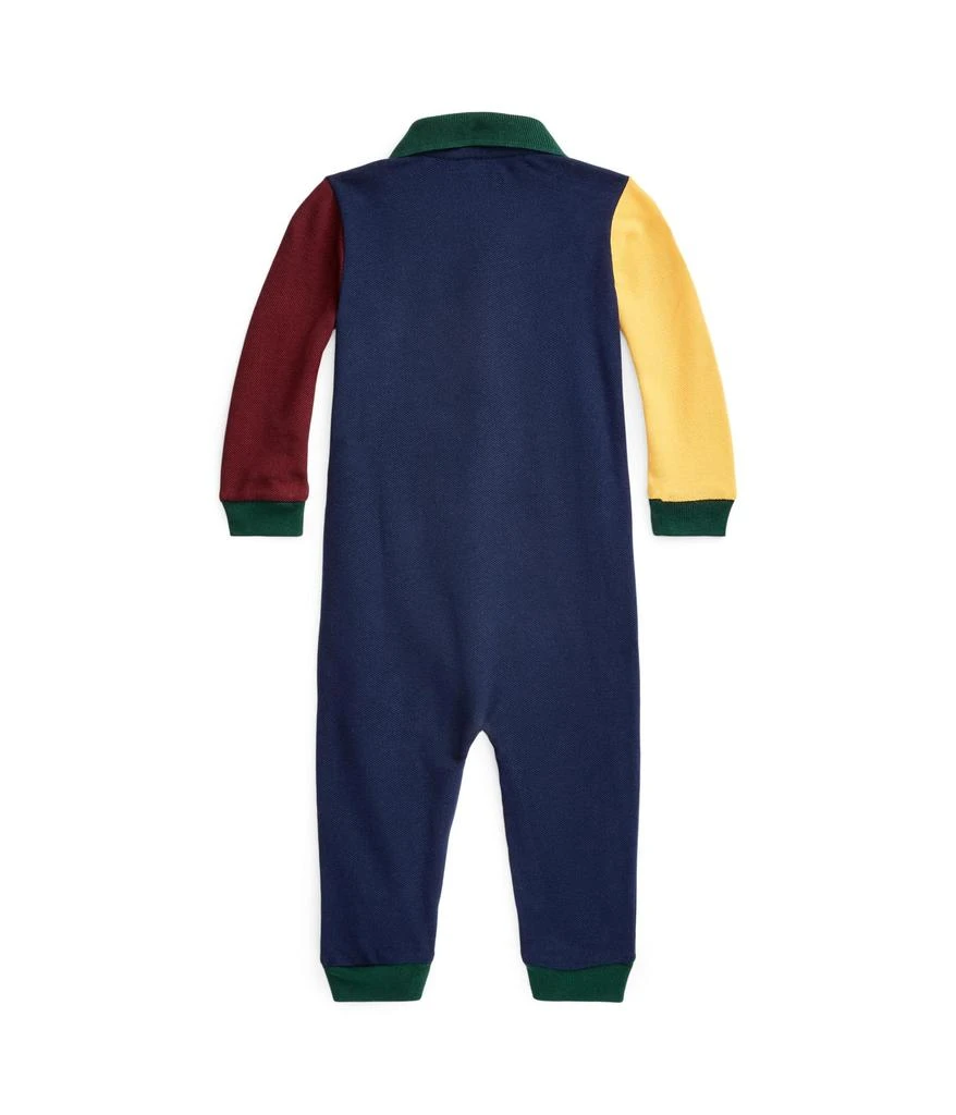 商品Ralph Lauren|Color-Blocked Cotton Mesh Polo Coverall (Infant),价格¥270,第2张图片详细描述