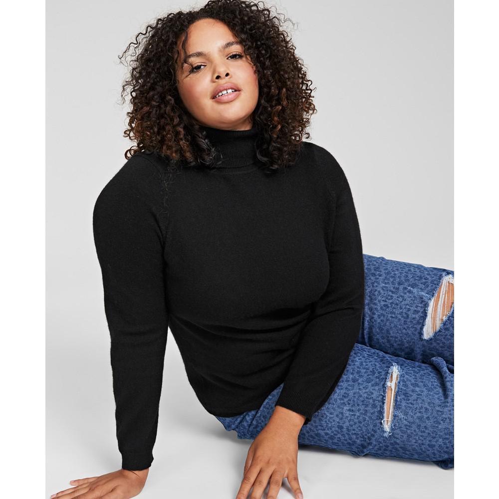 Plus Size Turtleneck Cashmere Sweater, Created for Macy's商品第1张图片规格展示