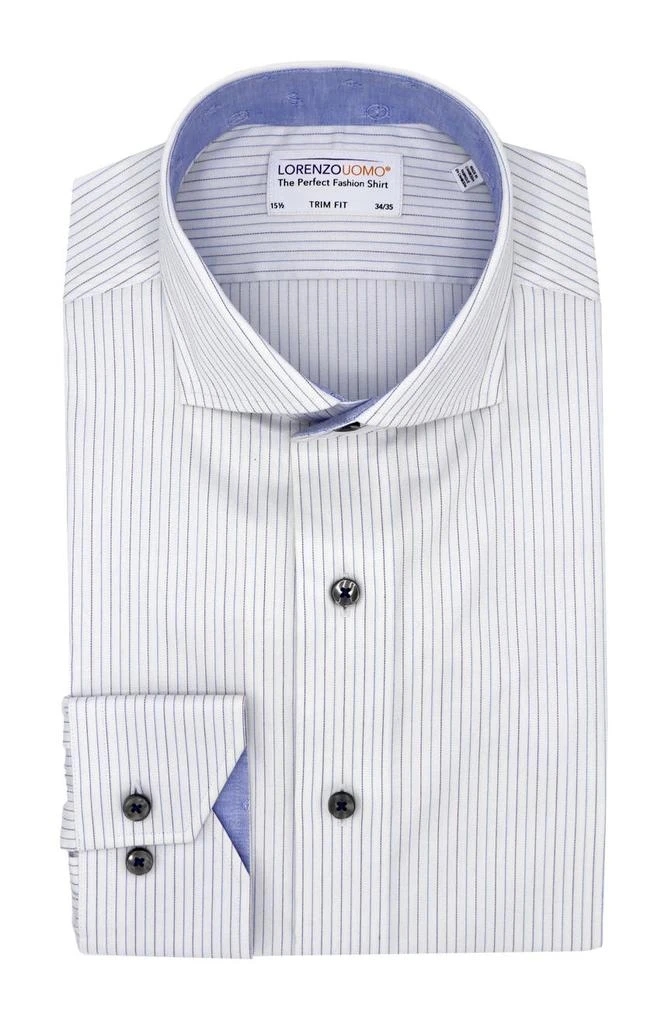 商品Lorenzo Uomo|Trim Fit Fine Vertical Stripe Dress Shirt,价格¥378,第1张图片