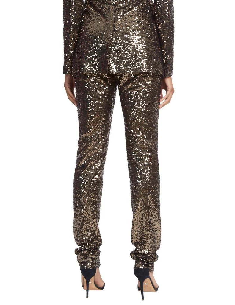 商品Badgley Mischka|Sequin Slim Pants In Cocoa Gold,价格¥1923,第3张图片详细描述