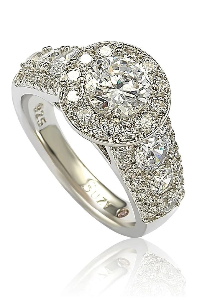 商品Suzy Levian|Sterling Silver White CZ Engagement Ring,价格¥747,第3张图片详细描述