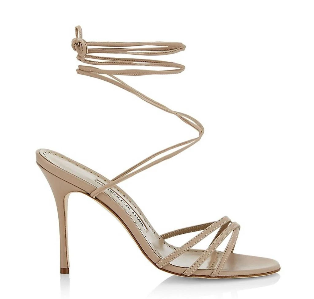 商品Manolo Blahnik|Leva Heels Sandal In Cream Nude,价格¥4458,第2张图片详细描述