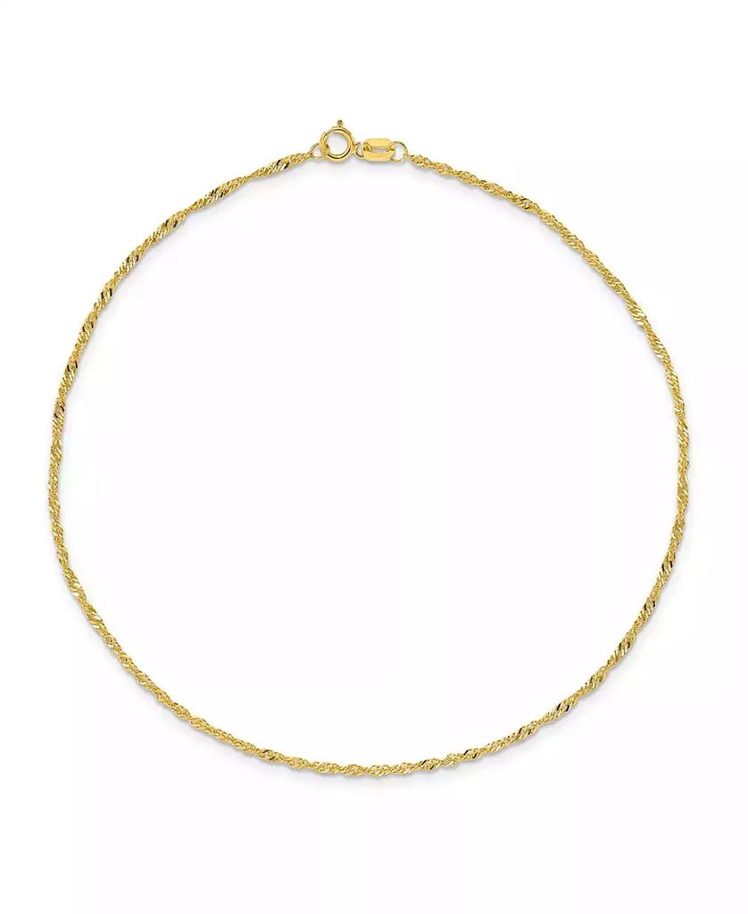 商品Macy's|Singapore Chain Anklet in 14k Yellow Gold,价格¥1122,第1张图片