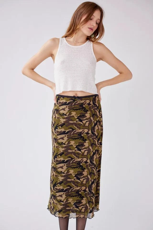 商品Urban Renewal|Urban Renewal Remnants Camo Mesh Maxi Skirt,价格¥76,第3张图片详细描述