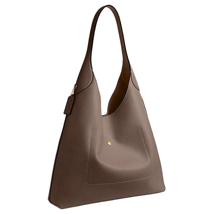 商品[国内直发] Coach|蔻驰 Brooklyn 28 品牌徽标磁性开合 天然颗粒纹皮革 手提单肩包 大号 女款 深石灰色,价格¥2612,第4张图片详细描述