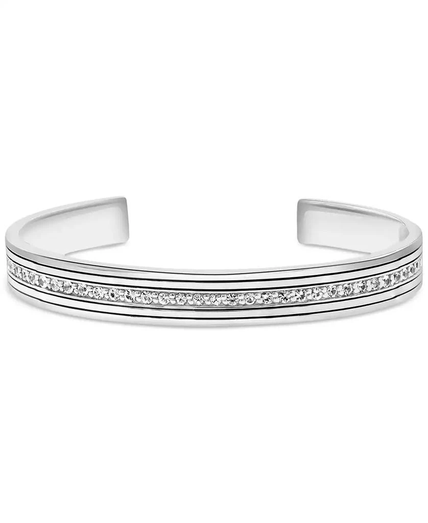 商品Effy|EFFY® Men's Zircon Cuff Bangle Bracelet (2-1/2 ct. t.w.) in Sterling Silver,价格¥3049,第1张图片