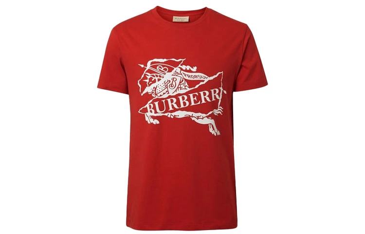 商品[国内直发] Burberry|博柏利 休闲战马logo短袖T恤 男款 红色,价格¥2250,第1张图片