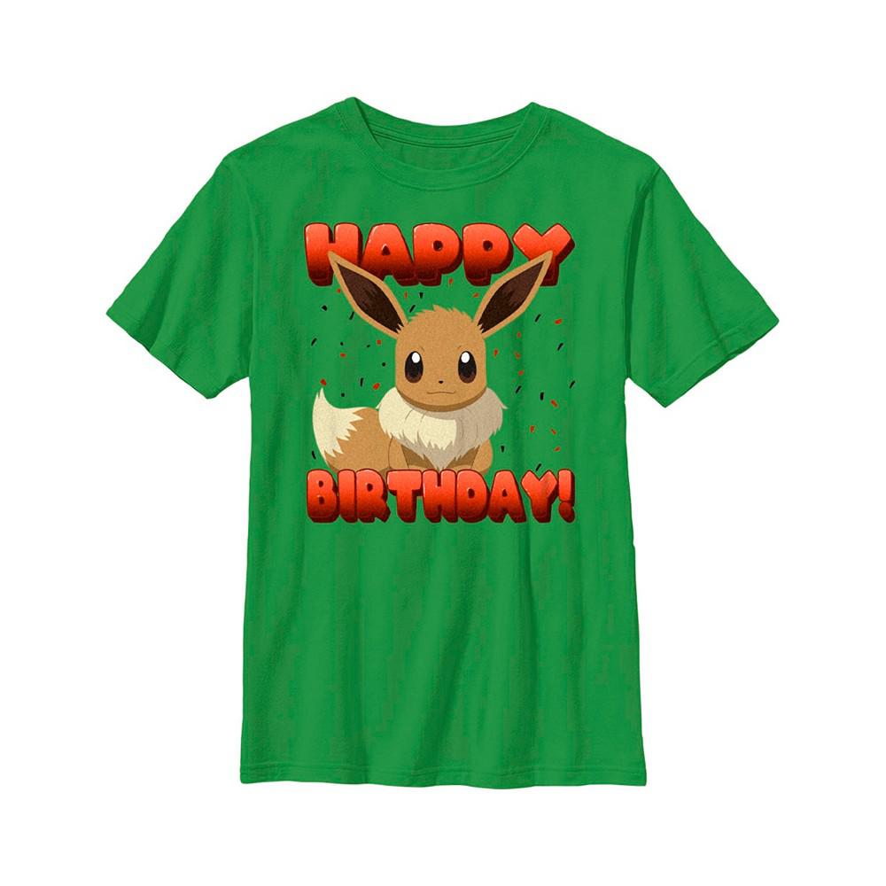 Boy's Pokemon Eevee Happy Birthday Red Child T-Shirt商品第1张图片规格展示