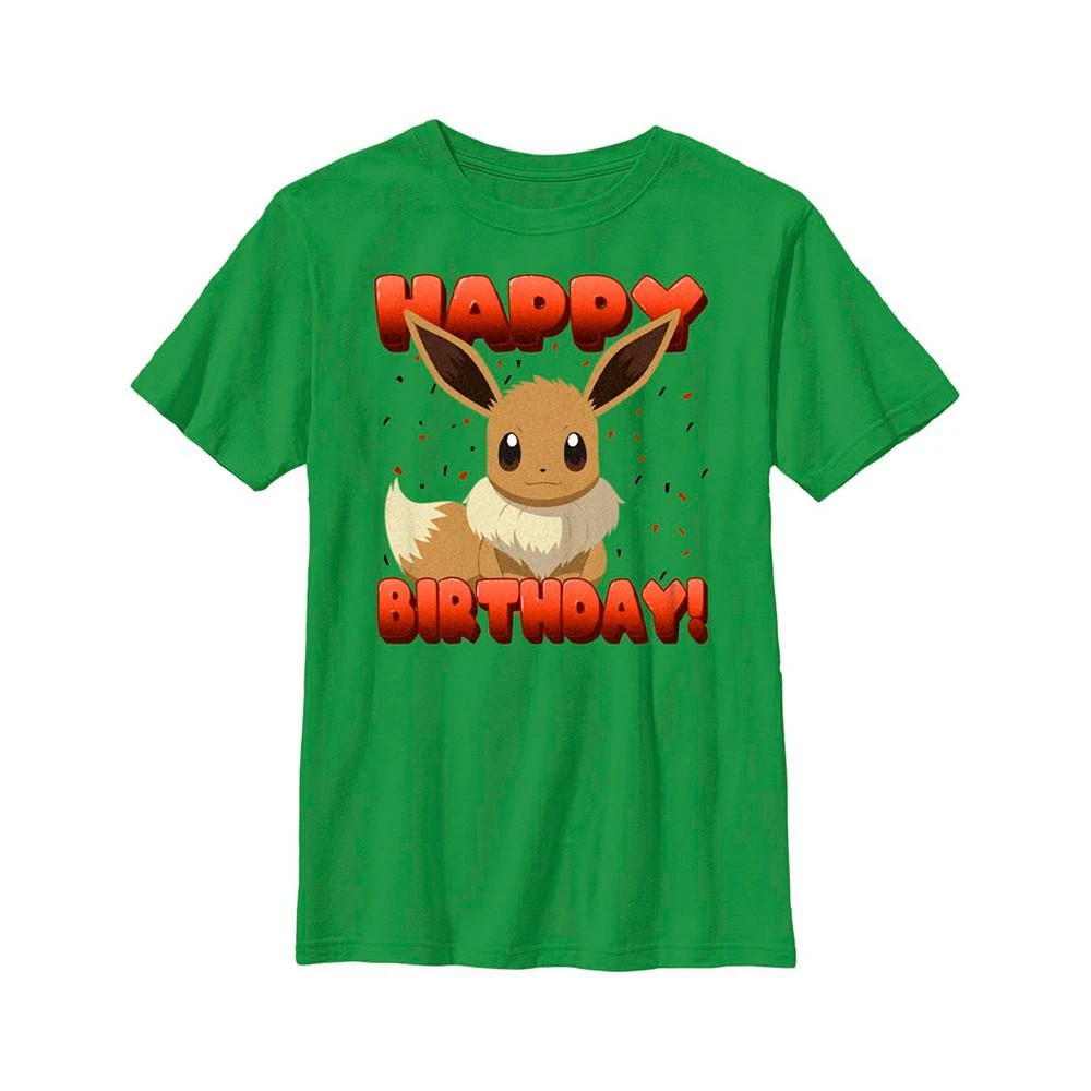 商品Nintendo|Boy's Pokemon Eevee Happy Birthday Red Child T-Shirt,价格¥203,第1张图片