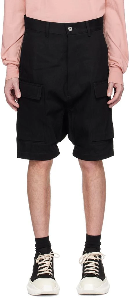 商品Rick Owens|Black Cargo Denim Shorts,价格¥6035,第1张图片