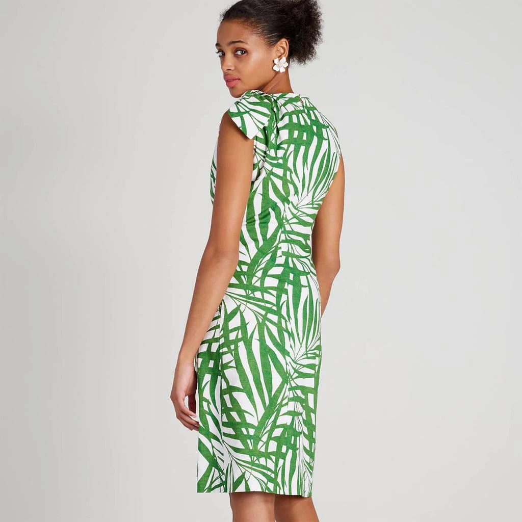 商品Kate Spade|Kate Spade New York Women's Palm Fronds Knot Shoulder Dress - Bitter Greens,价格¥1670,第2张图片详细描述