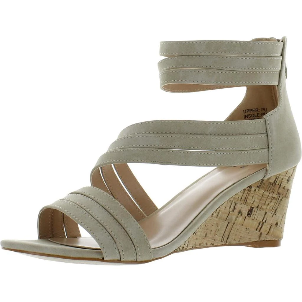 商品Journee Collection|Journee Collection Womens Loki Faux Leather Strappy Wedge Sandals,价格¥108,第2张图片详细描述