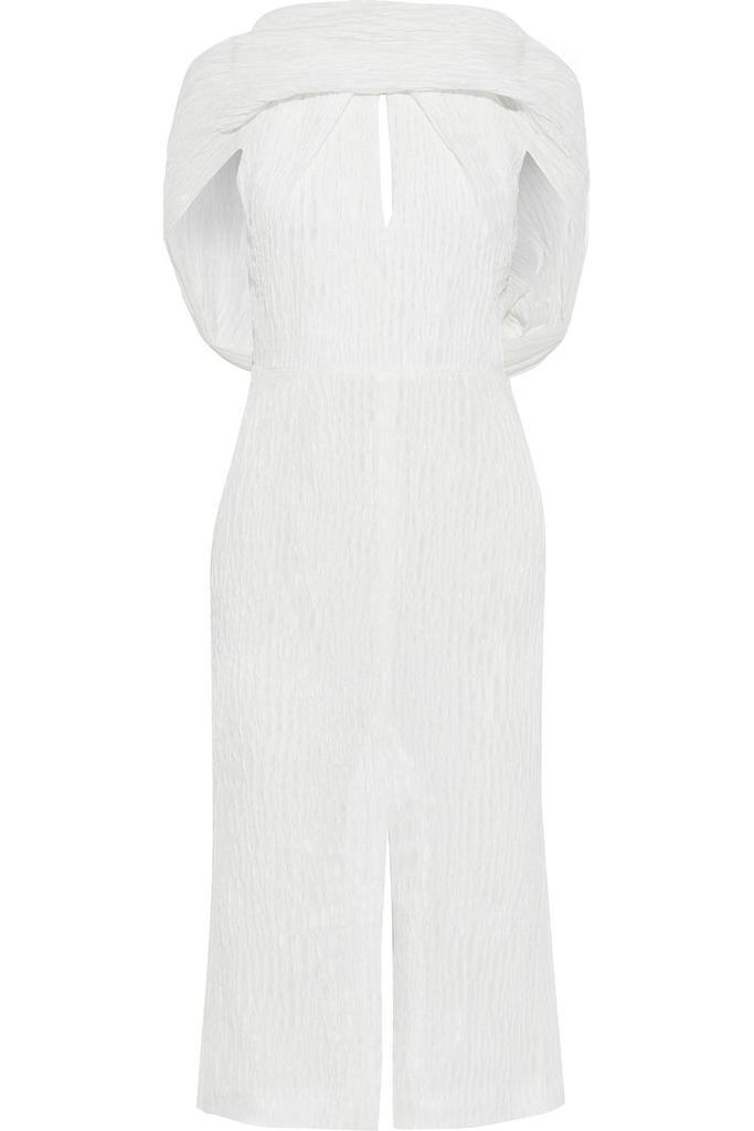 商品ROLAND MOURET|Belem tie-back cutout silk-cloqué midi dress,价格¥5817,第1张图片