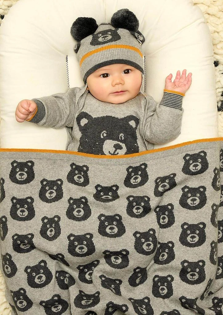 商品The Bonnie Mob|The Bonnie Mob Baby Bears Cashmere Knitted Blanket in Grey,价格¥420,第2张图片详细描述