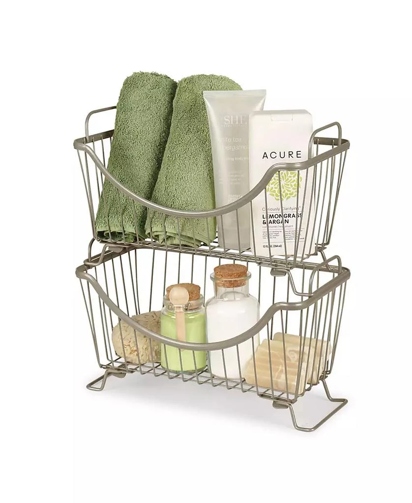商品Spectrum|Diversified Ashley Stackable Wire Basket with Raised Feet and Looped Handles, Small,价格¥155,第2张图片详细描述
