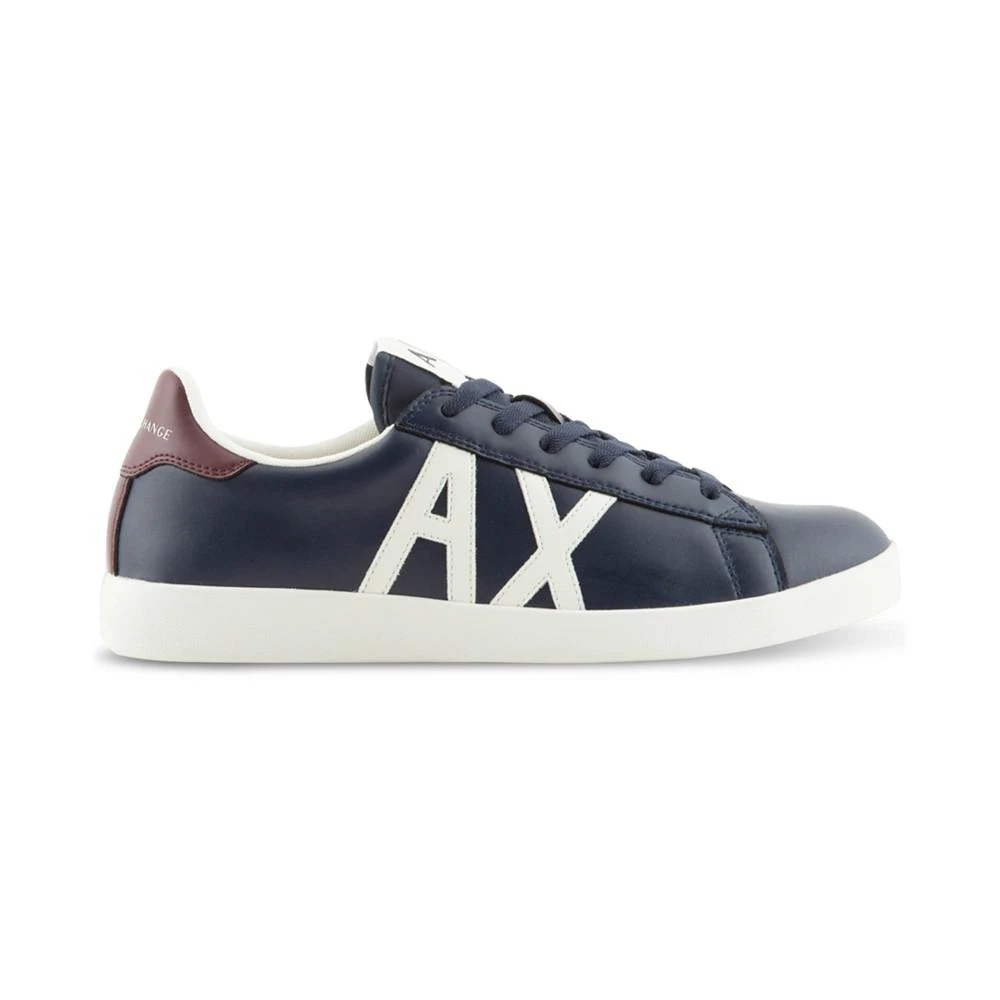 商品Armani Exchange|Men's Leather Logo Sneaker,价格¥1116,第3张图片详细描述