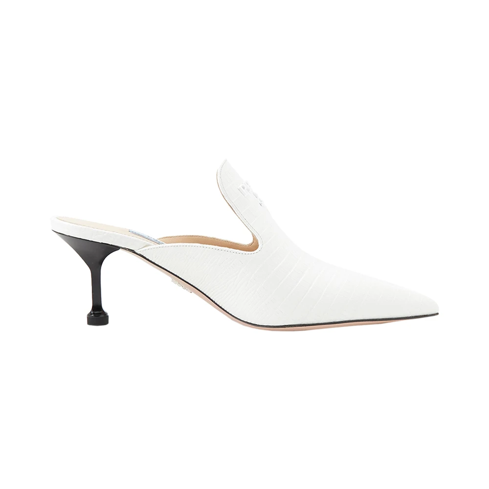 商品Prada|PRADA 白色女士包脚高跟拖鞋 1S538L-1V3-F0009,价格¥3271,第1张图片