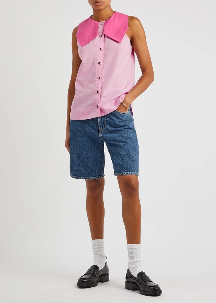 商品Ganni|Pink cotton-poplin shirt,价格¥495,第4张图片详细描述