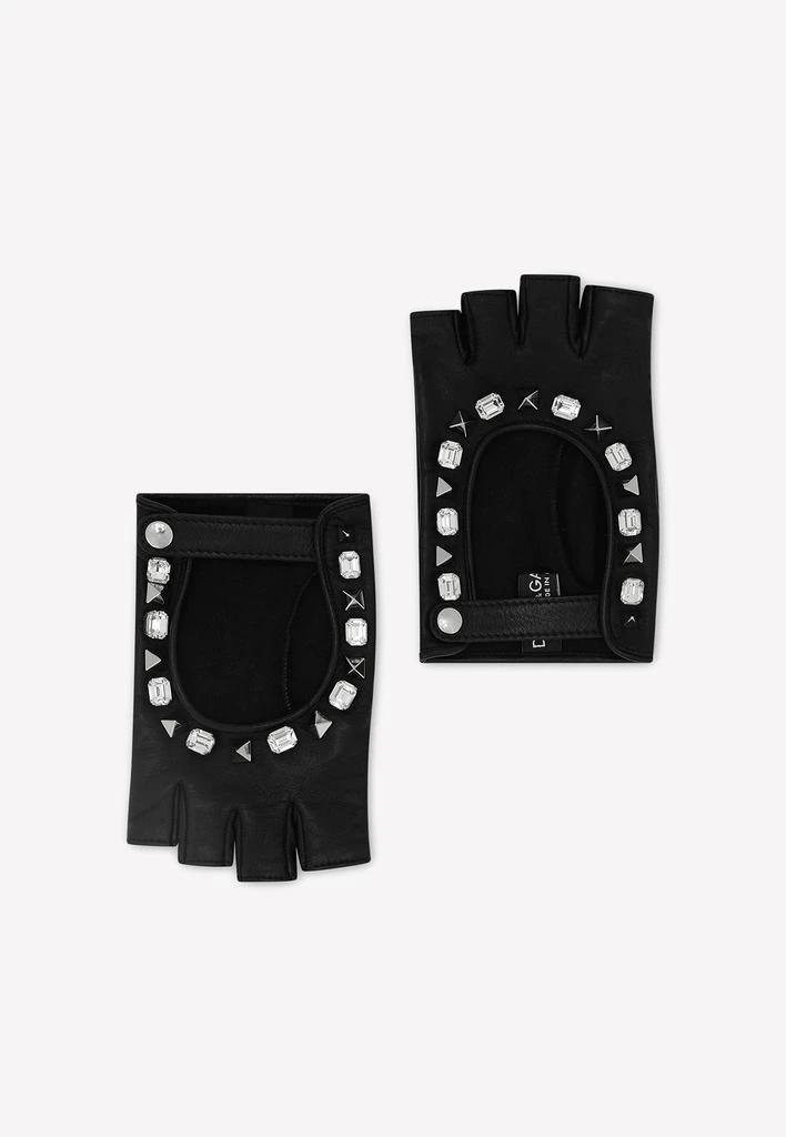 商品Dolce & Gabbana|Embellished Nappa Leather Gloves,价格¥6884,第1张图片