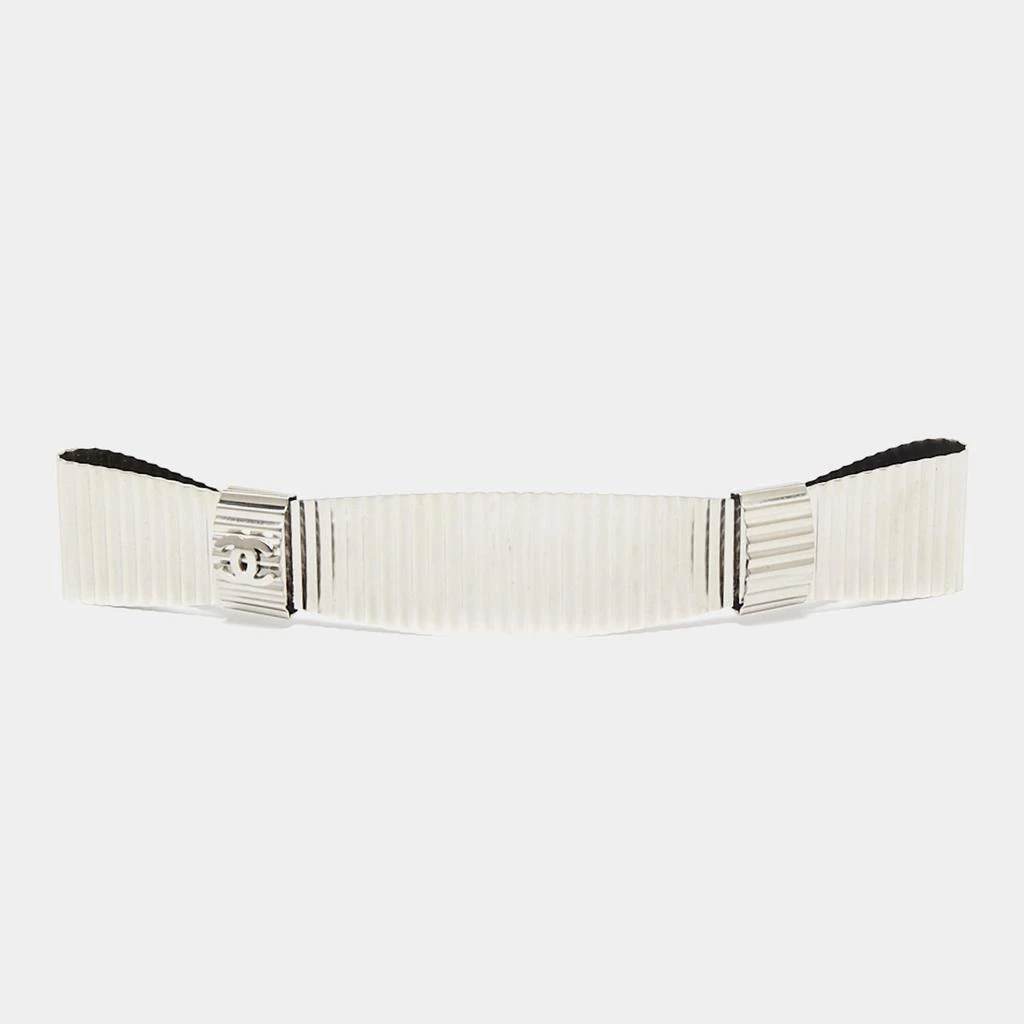 商品[二手商品] Chanel|Chanel CC Textured Double Bow Silver Tone Barrette,价格¥1927,第1张图片