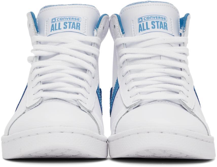 商品Converse|White & Blue Pro Leather High Sneakers,价格¥556,第4张图片详细描述