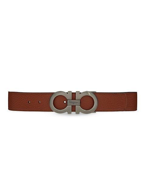 商品Salvatore Ferragamo|Double Adjustable Gancini Buckle Leather Belt,价格¥4049,第1张图片
