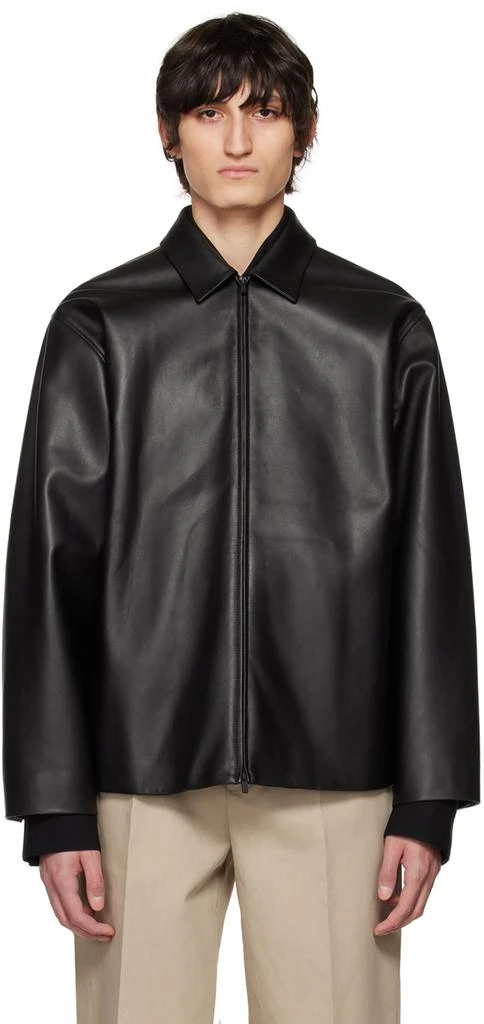 商品Fear of god|Black Relaxed Leather Jacket,价格¥28399,第1张图片