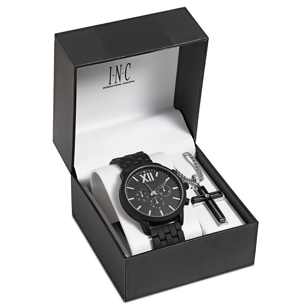 商品INC International|Men's Matte Black Bracelet Watch 48mm Gift Set, Created for Macy's,价格¥310,第4张图片详细描述
