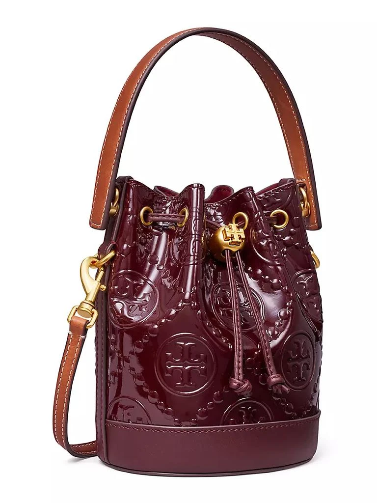 商品Tory Burch|T Monogram Embossed Patent Leather Bucket Bag,价格¥3586,第5张图片详细描述