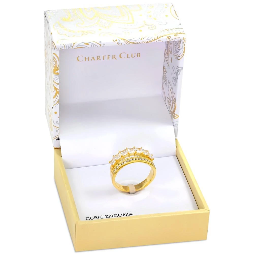 商品Charter Club|Gold-Tone Pavé & Square-Crystal Triple-Row Ring, Created for Macy's,价格¥89,第2张图片详细描述