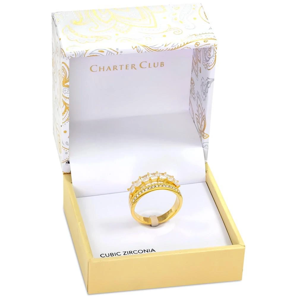 商品Charter Club|Gold-Tone Pavé & Square-Crystal Triple-Row Ring, Created for Macy's,价格¥45,第2张图片详细描述