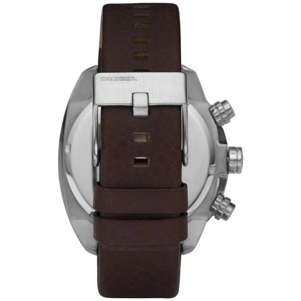 商品Diesel|Men's Chronograph Overflow Dark Brown Leather Strap Watch 49x54mm,价格¥1556,第4张图片详细描述