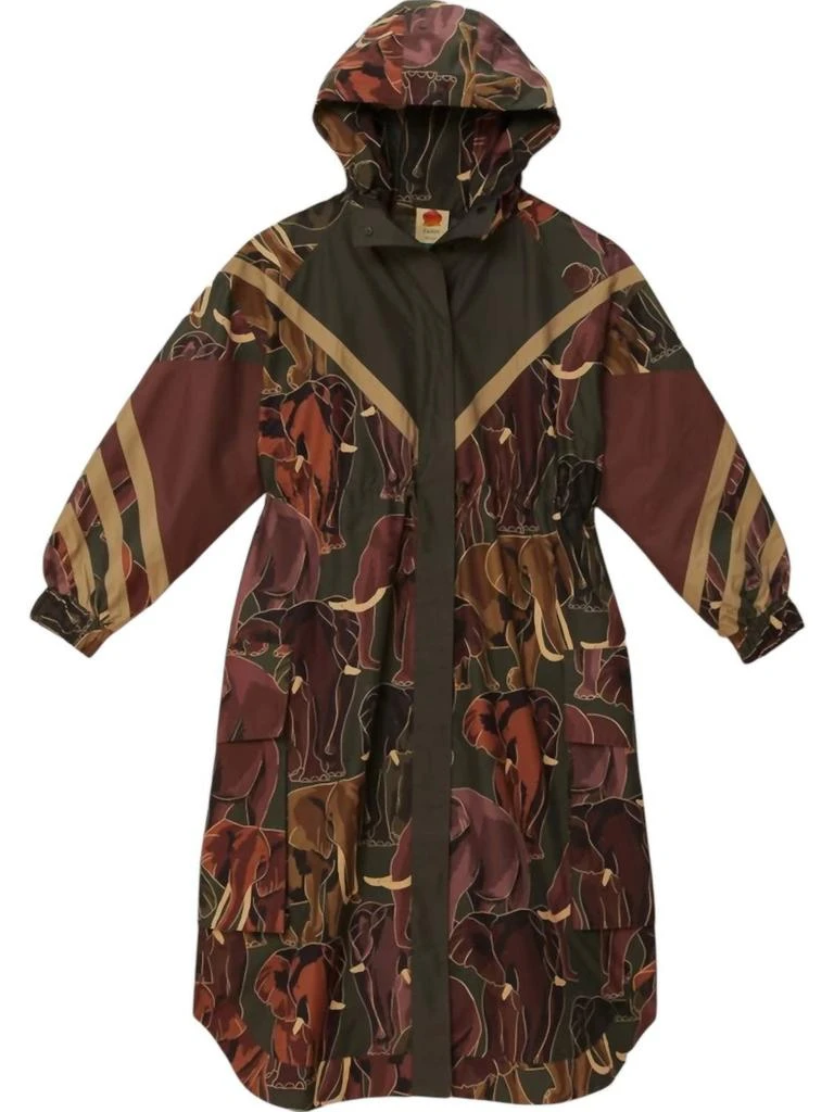 商品Farm Rio|Elephants Maxi Raincoat In Brown,价格¥1665,第3张图片详细描述