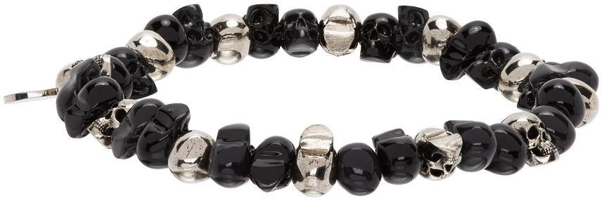 商品Alexander McQueen|Silver Beaded Skull Bracelet,价格¥2825,第7张图片详细描述