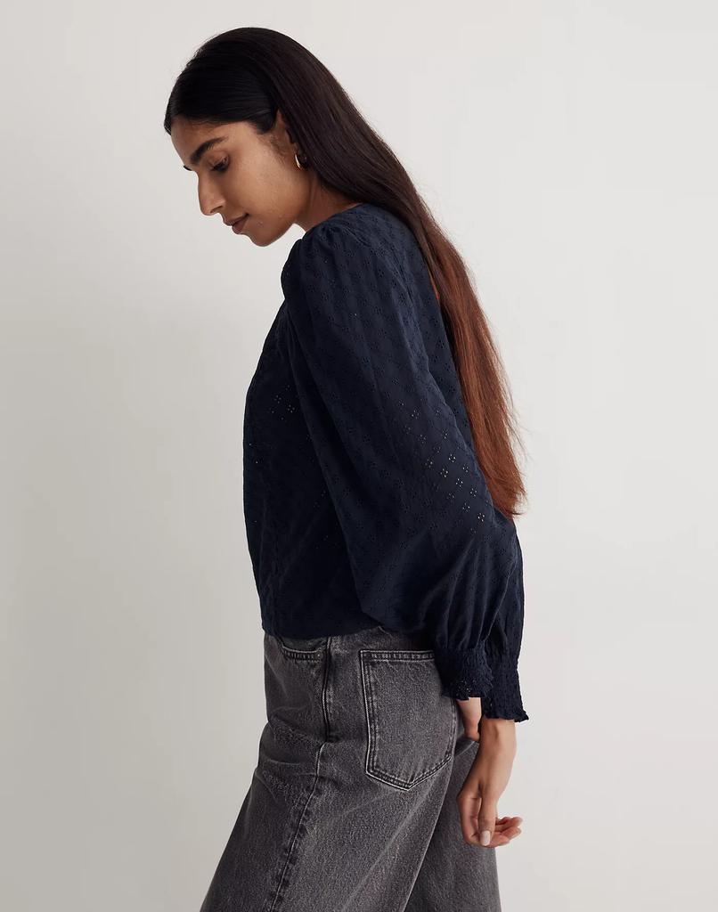 商品Madewell|Eyelet Button-Back Top,价格¥551,第4张图片详细描述