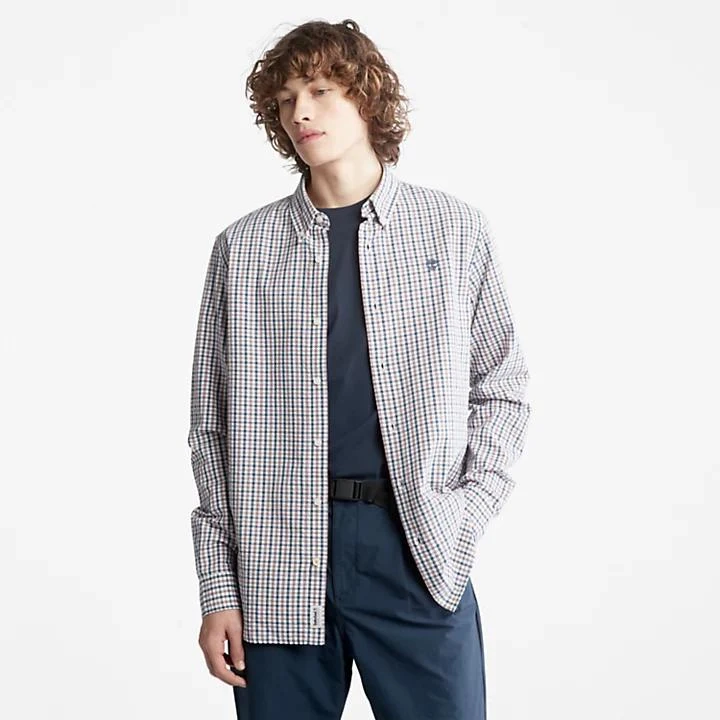 商品Timberland|Seersucker Gingham Shirt for Men in Purple,价格¥347,第1张图片