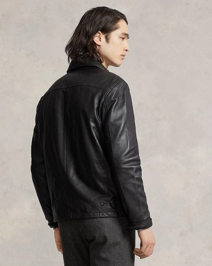 商品Ralph Lauren|Maxwell Lambskin Leather Zip Jacket,价格¥5291,第4张图片详细描述