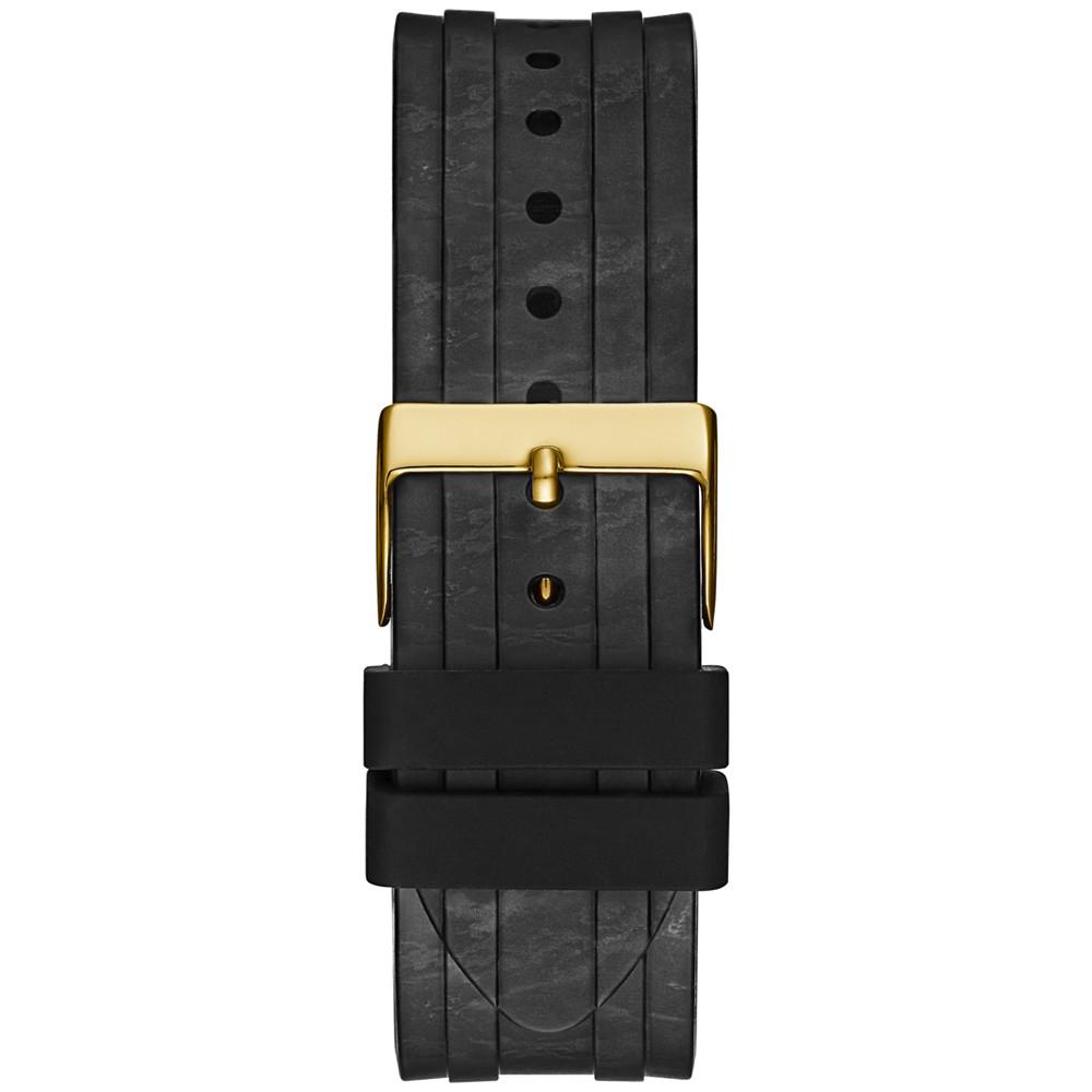 Men's Black Silicone Strap Watch 44mm商品第5张图片规格展示