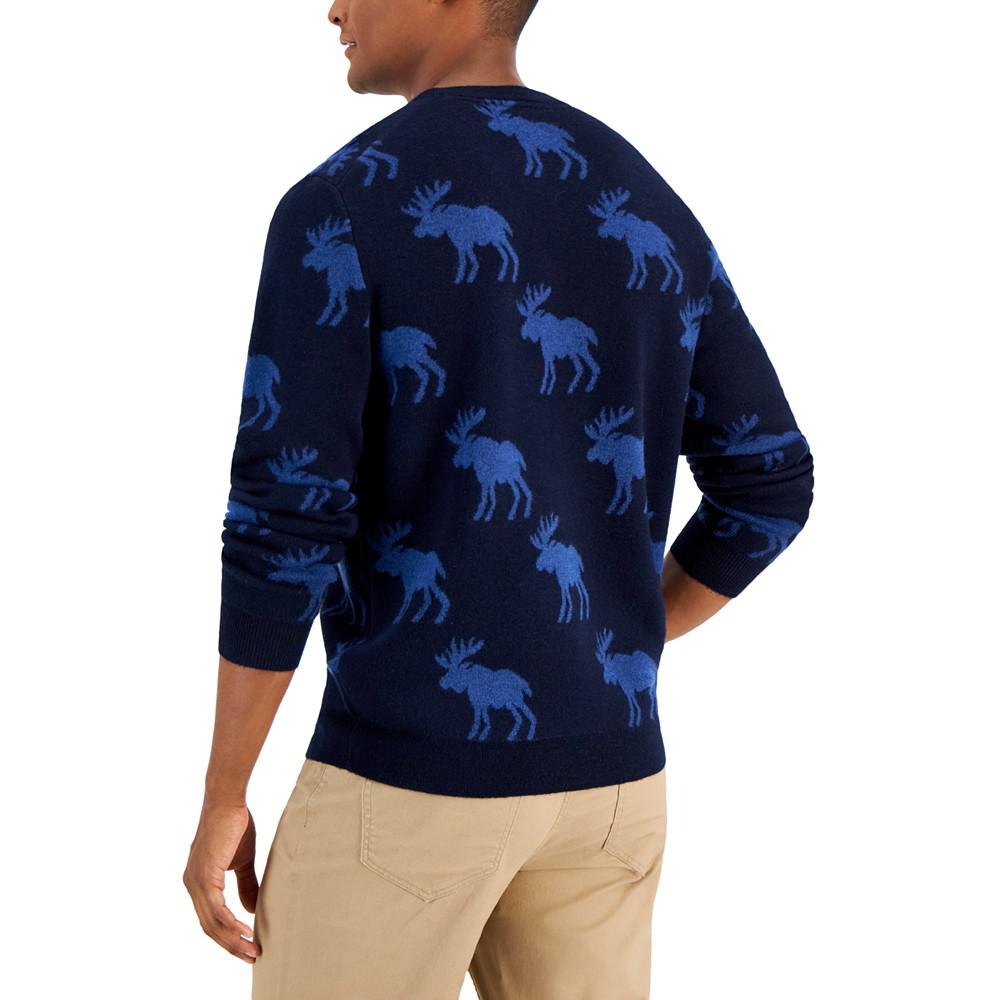 Men's Moose-Print Sweater, Created for Macy's商品第2张图片规格展示