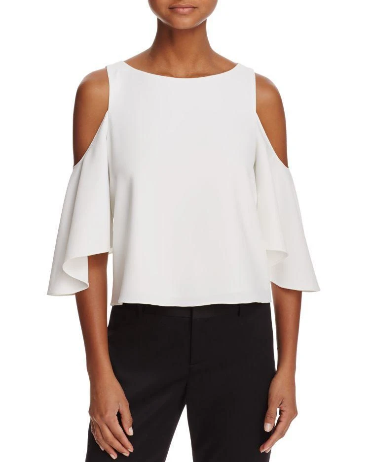 商品Alice + Olivia|Alice + Olivia Coralee Cold-Shoulder Flutter Sleeve Top,价格¥1874,第1张图片