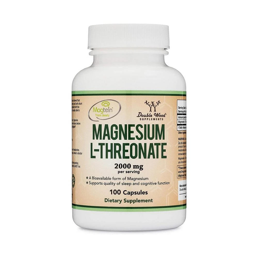 商品Double Wood Supplements|Magnesium Threonate - 100 capsules, 2000 mg servings,价格¥223,第1张图片