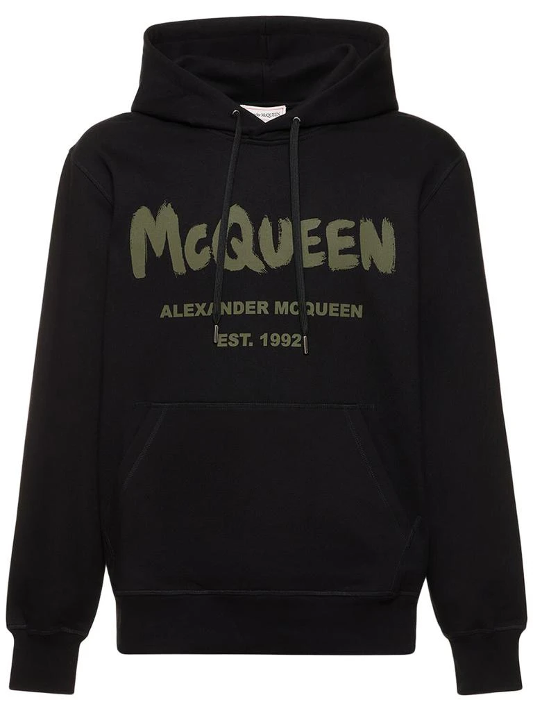 商品Alexander McQueen|Graffiti Logo Cotton Hoodie,价格¥6267,第1张图片