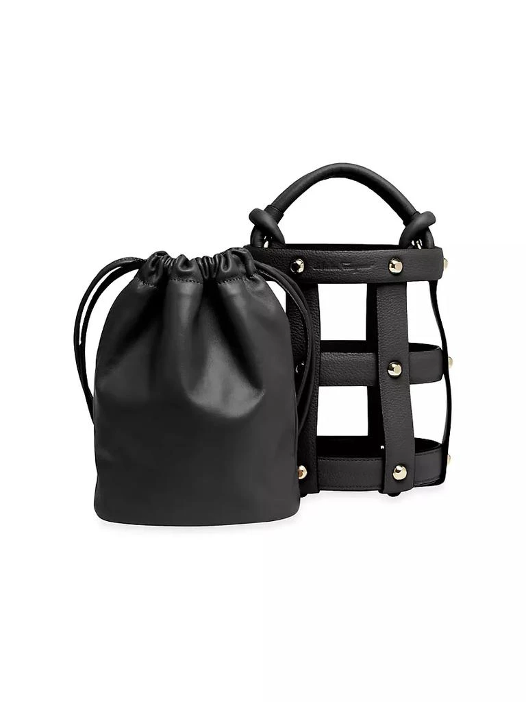 商品Salvatore Ferragamo|Cage Leather Bucket Bag,价格¥7329,第4张图片详细描述