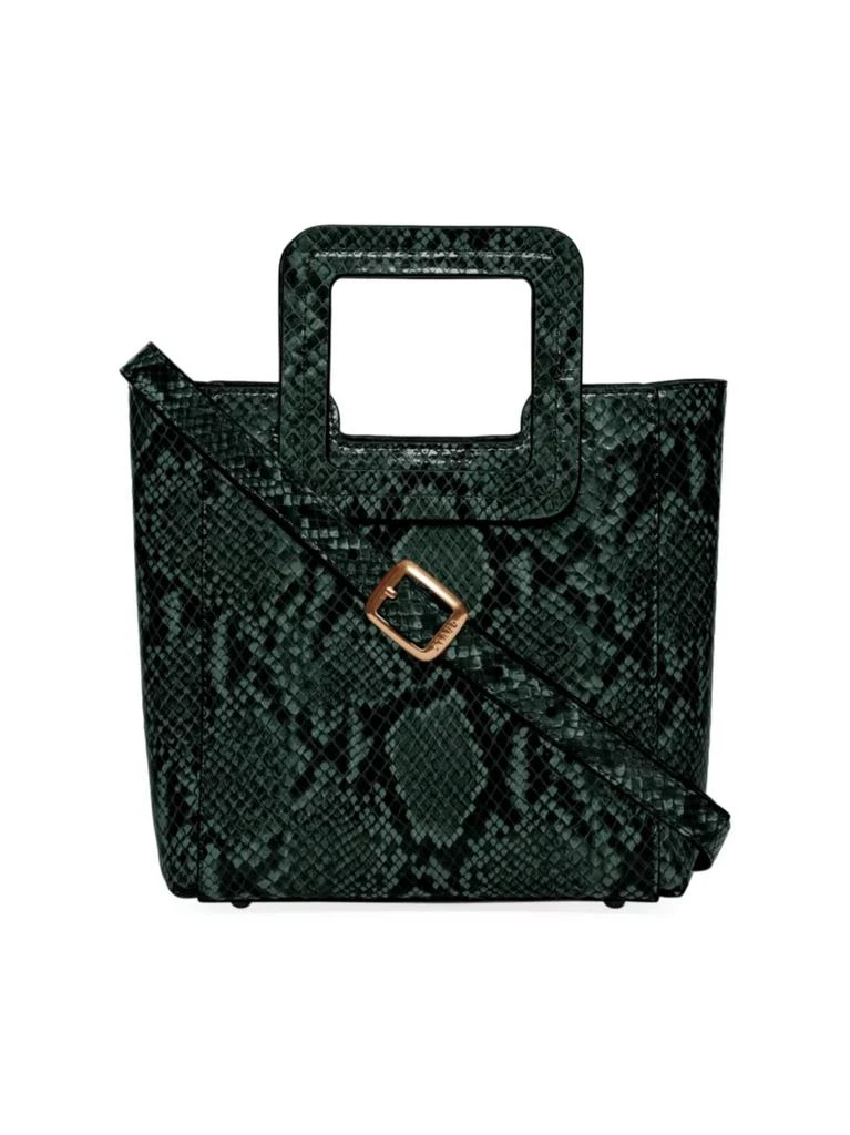 商品Staud|Mini Shirley Snakeskin-Embossed Leather Tote,价格¥2060,第1张图片